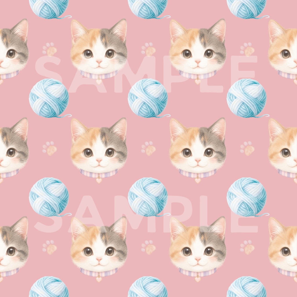 ねこ×秋 デジタルペーパー10枚セット 2000×2000px