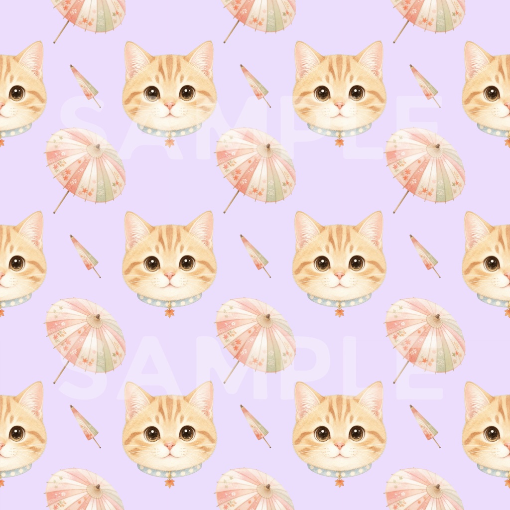 ねこ×秋 デジタルペーパー10枚セット 2000×2000px