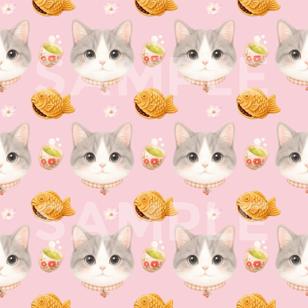 ねこ×秋 デジタルペーパー10枚セット 2000×2000px