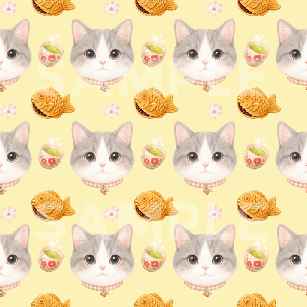 ねこ×秋 デジタルペーパー10枚セット 2000×2000px