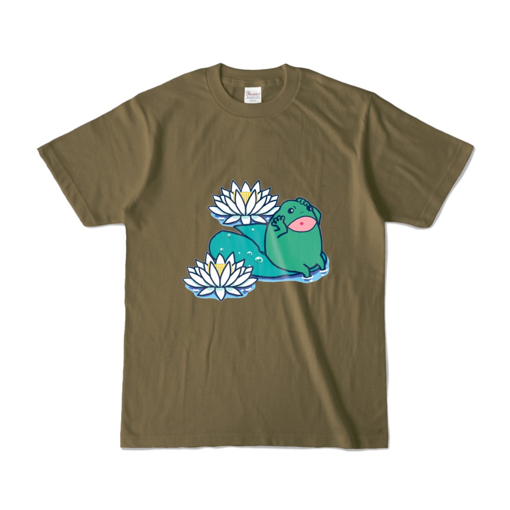 カエルと睡蓮Tシャツ
