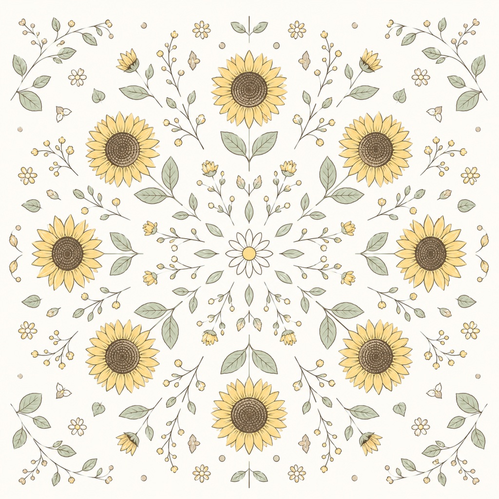 Nordic Summer Kaleidoscope Paper set Vol.1/北欧風デジタルペーパー7枚セット 夏 Vol.1