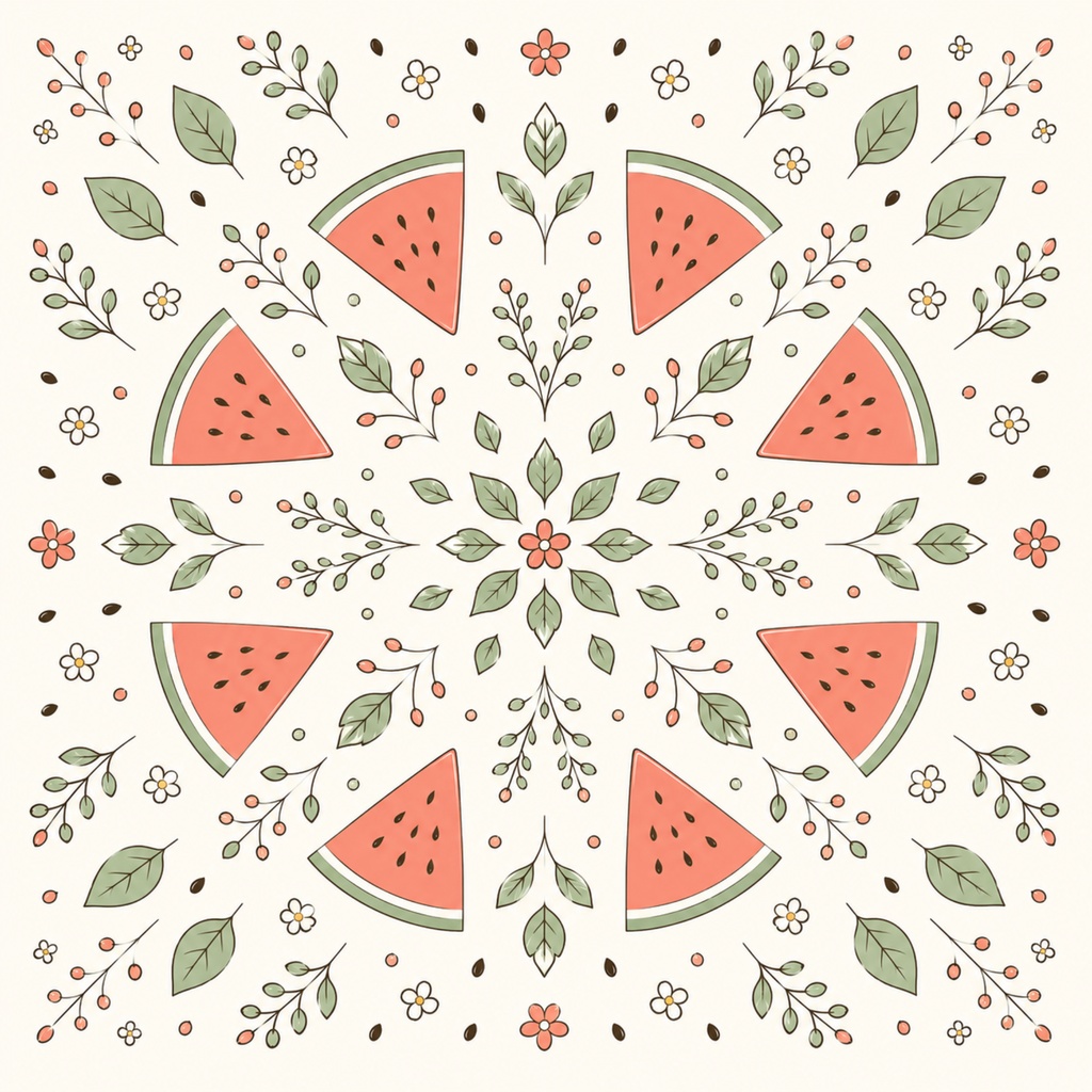 Nordic Summer Kaleidoscope Paper set Vol.1/北欧風デジタルペーパー7枚セット 夏 Vol.1