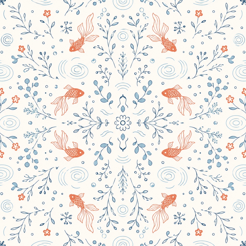 Nordic Summer Kaleidoscope Paper set Vol.1/北欧風デジタルペーパー7枚セット 夏 Vol.1