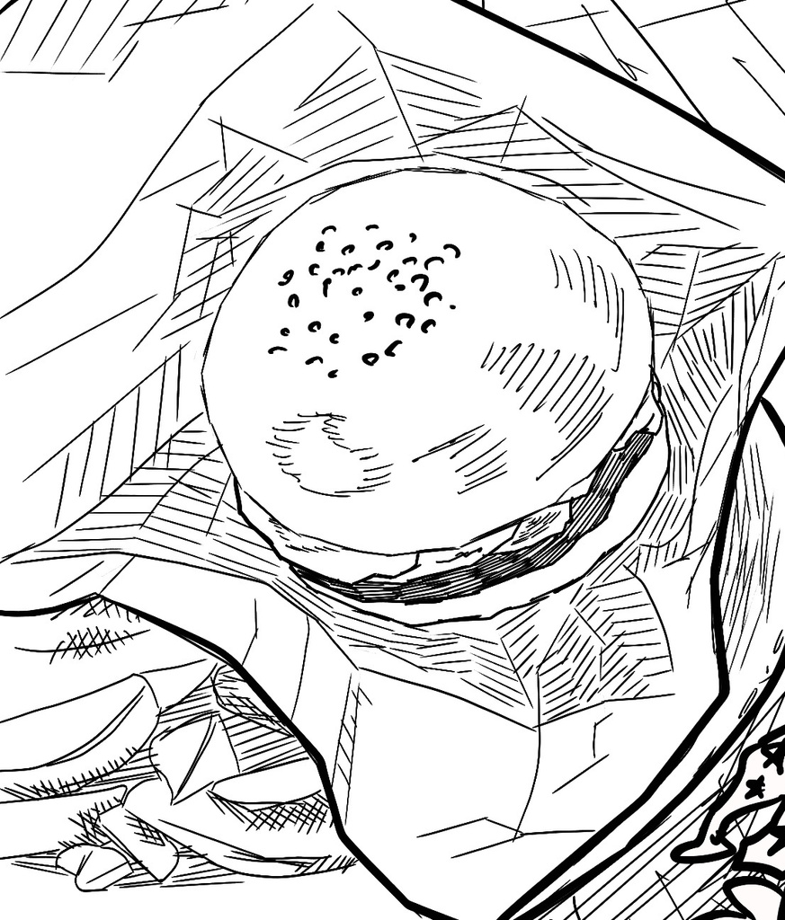 大阪アメリカ村のハンバーガー　塗り絵