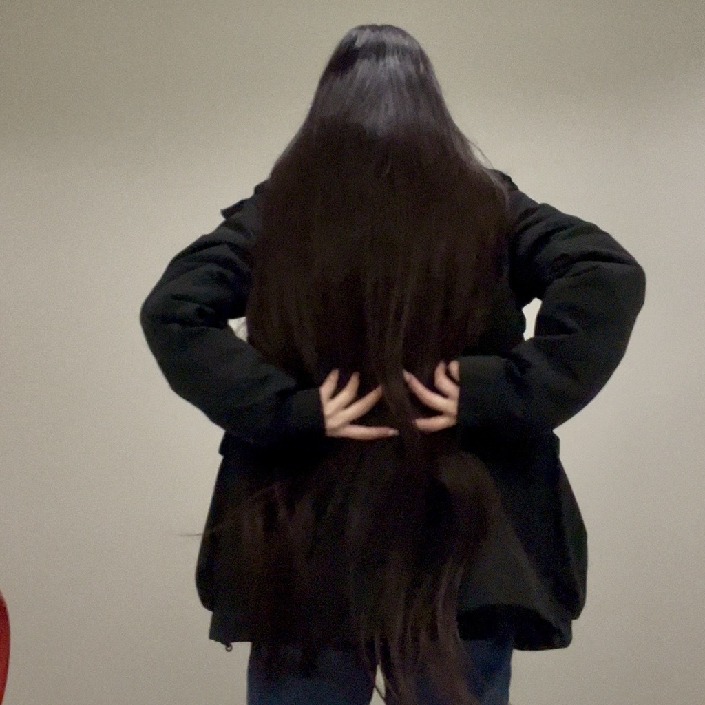 お団子をほどいてサラサラにする→見せびらかす動画🤍