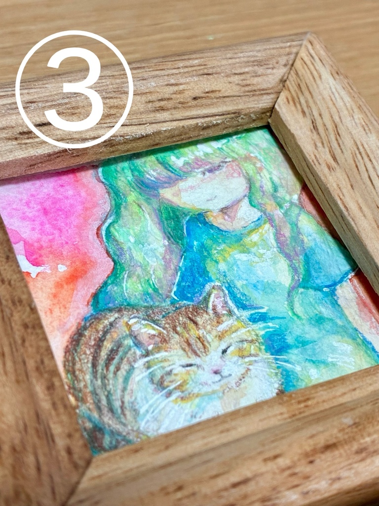 ねこのミニ原画【シリーズ3点】
