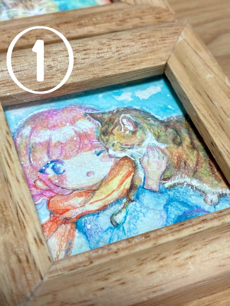 ねこのミニ原画【シリーズ3点】