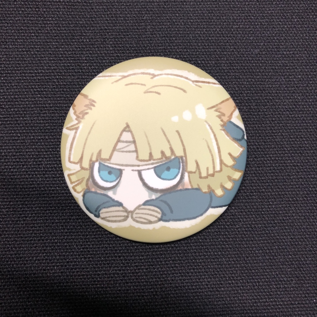 園羽猫耳マット缶バッジ