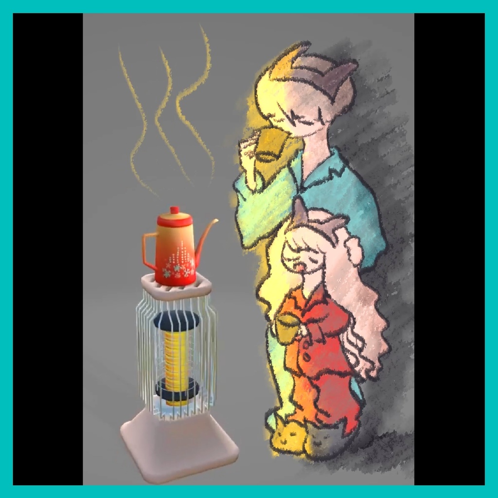 レトロなストーブ ポットのせ / Retro Kettle Glow Heater