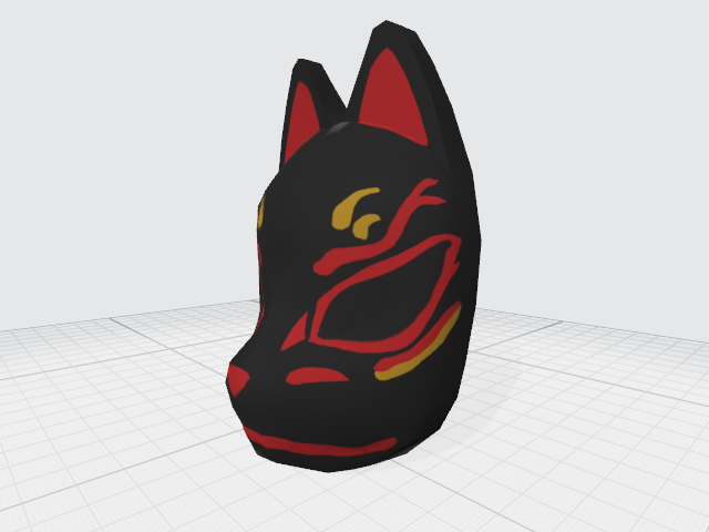 [VRChat可]きつね面5点セット/フルマスク＆ハーフマスクセット