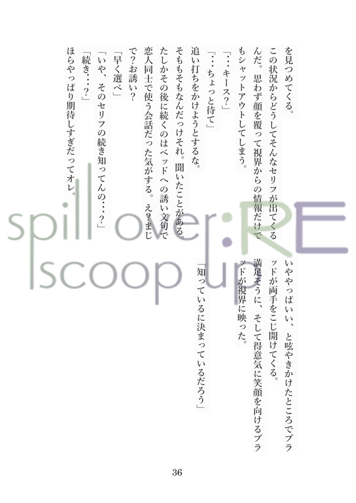 【キスブラ小説本】spillover scoopup :RE