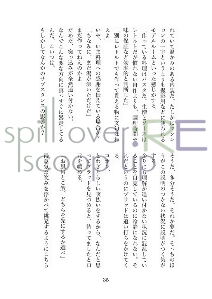 【キスブラ小説本】spillover scoopup :RE