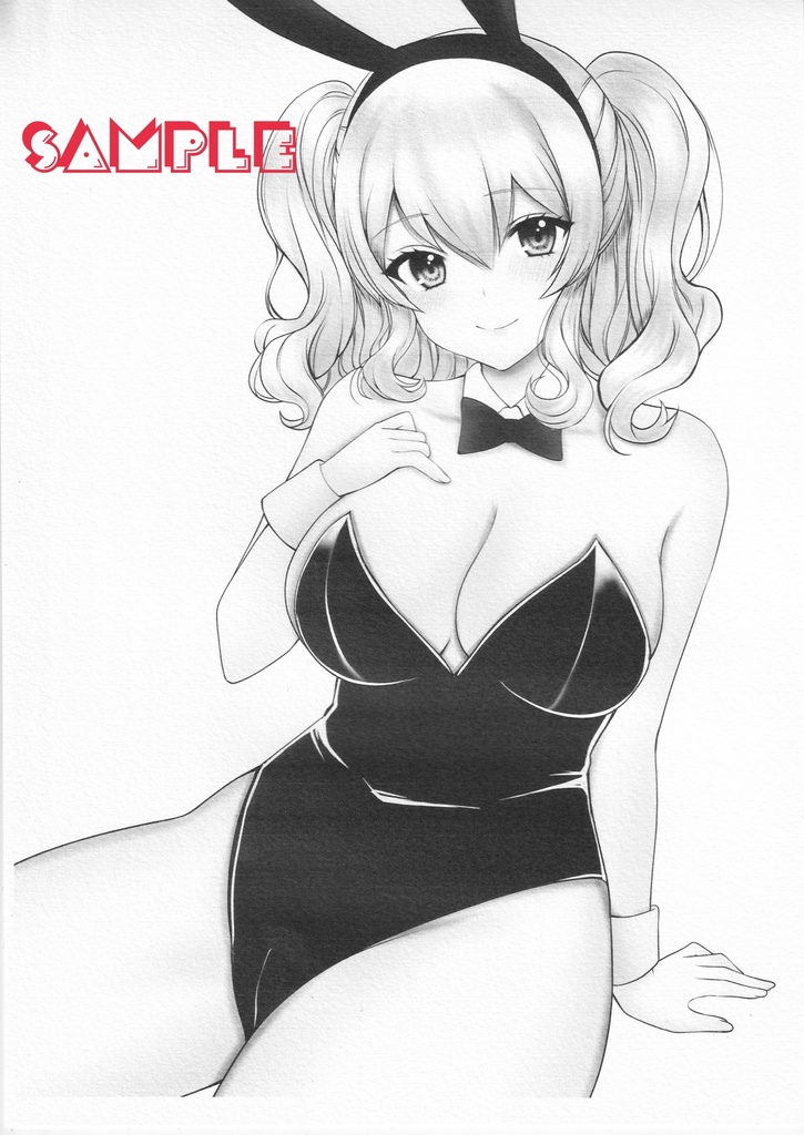 直筆イラスト 艦これ 鹿島 バニーガール