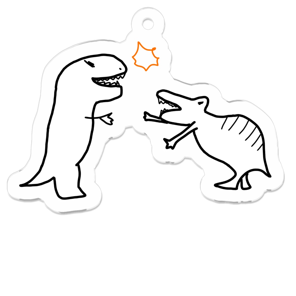 恐竜のけんかアクキー