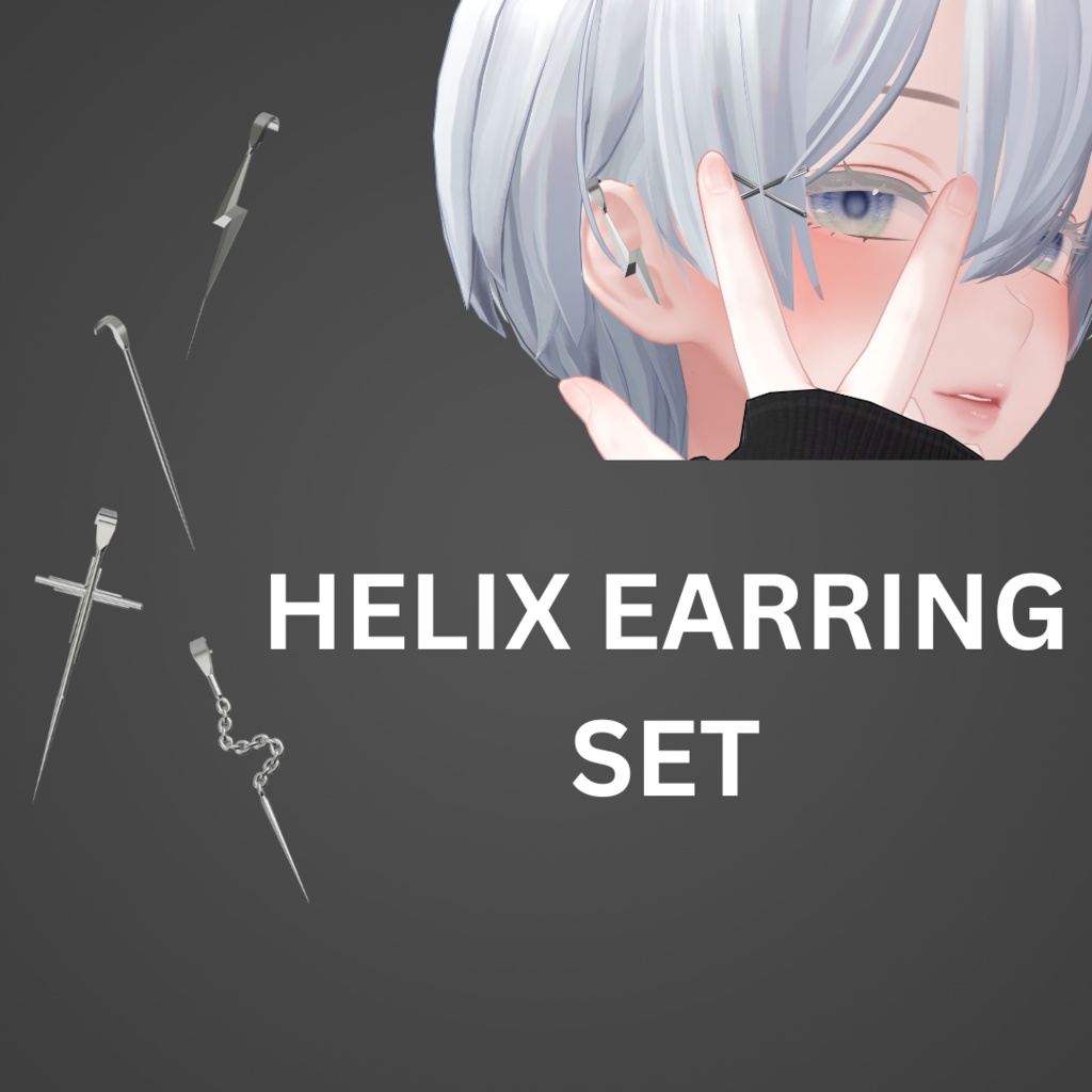 Helix Earring Set | ヘリックスイヤリングセット | VRCHAT | Accessory