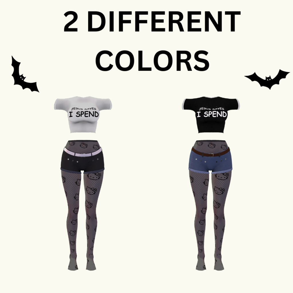 ALT GIRL CROP TOP SET | オルタナティブガールクロップトップセット | VRCHAT | CLOTHING | SHINRA