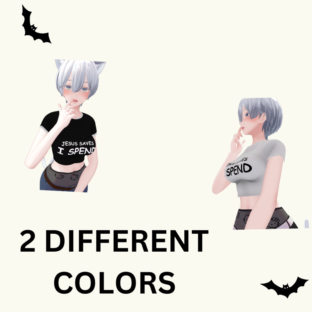 ALT GIRL CROP TOP SET | オルタナティブガールクロップトップセット | VRCHAT | CLOTHING | SHINRA