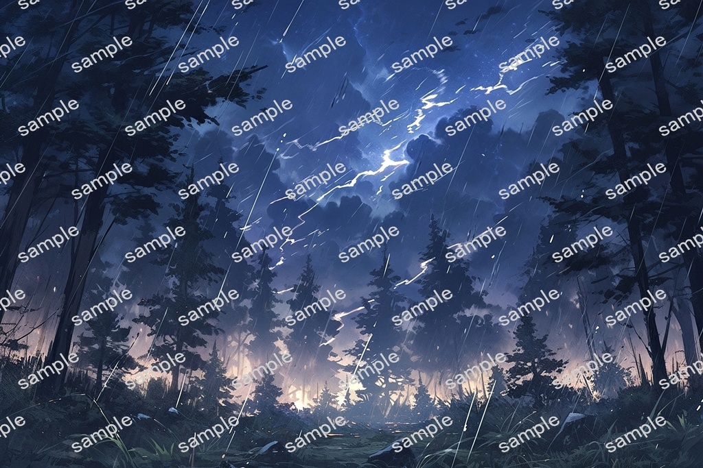 【背景素材】セット販売&単品販売「森林」全3種類【雨・嵐・雪】