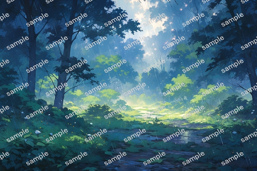 【背景素材】セット販売&単品販売「森林」全3種類【雨・嵐・雪】