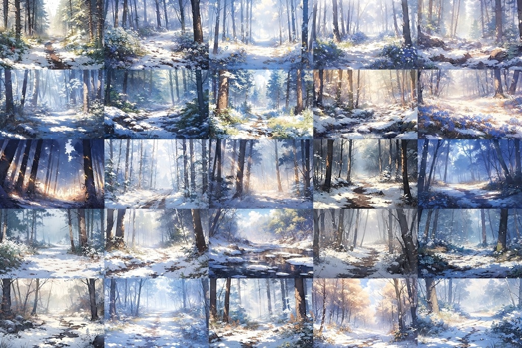 【背景素材】セット販売&単品販売「森林」全3種類【雨・嵐・雪】