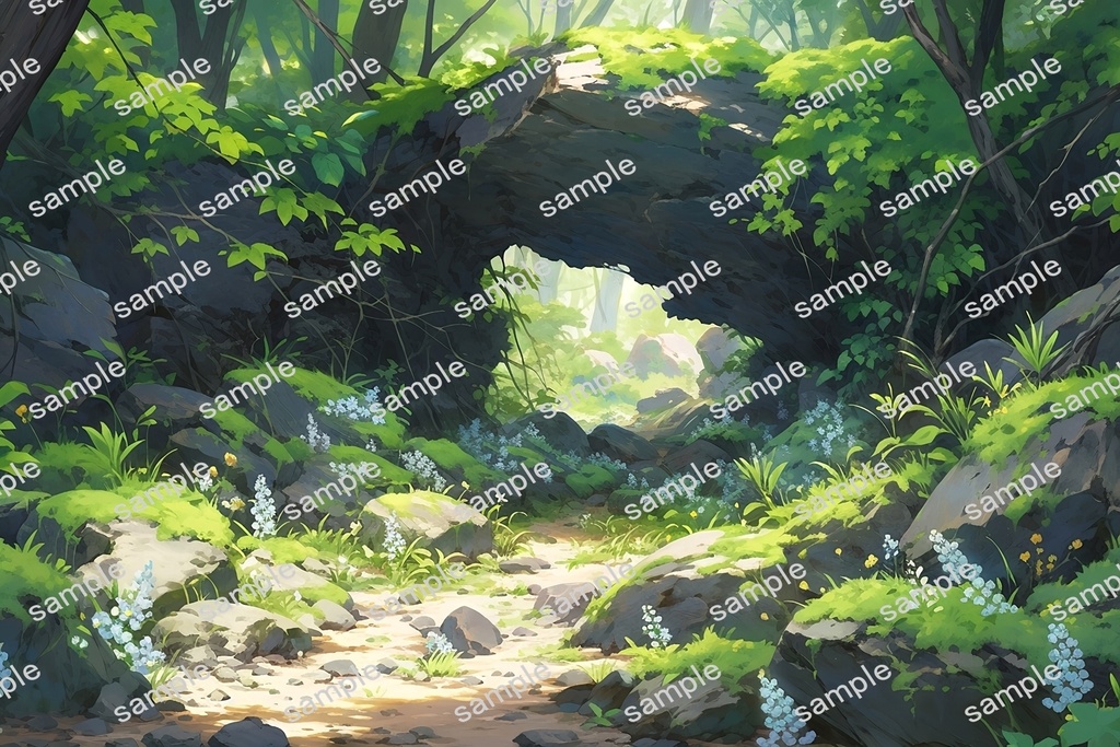 【背景素材】セット販売&単品販売「森林」全3種類【空・地面・洞窟】