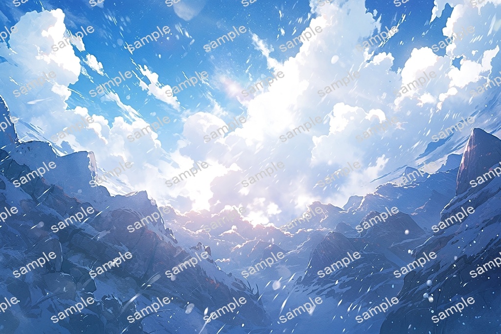 【背景素材】セット販売&単品販売「雪山」全3種類【空・地面・洞窟】