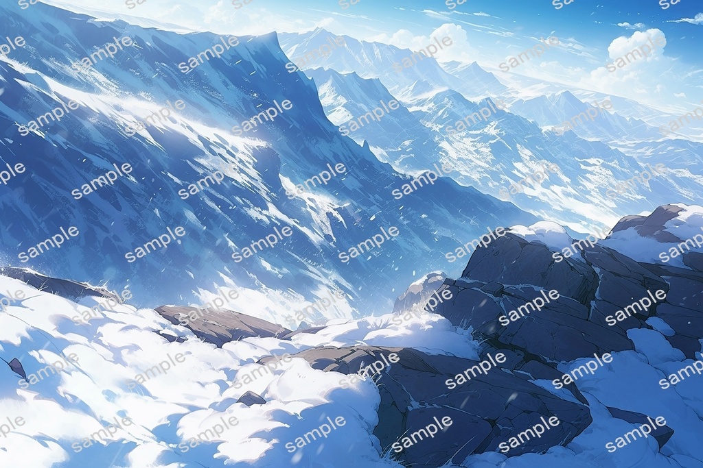 【背景素材】セット販売&単品販売「雪山」全3種類【空・地面・洞窟】
