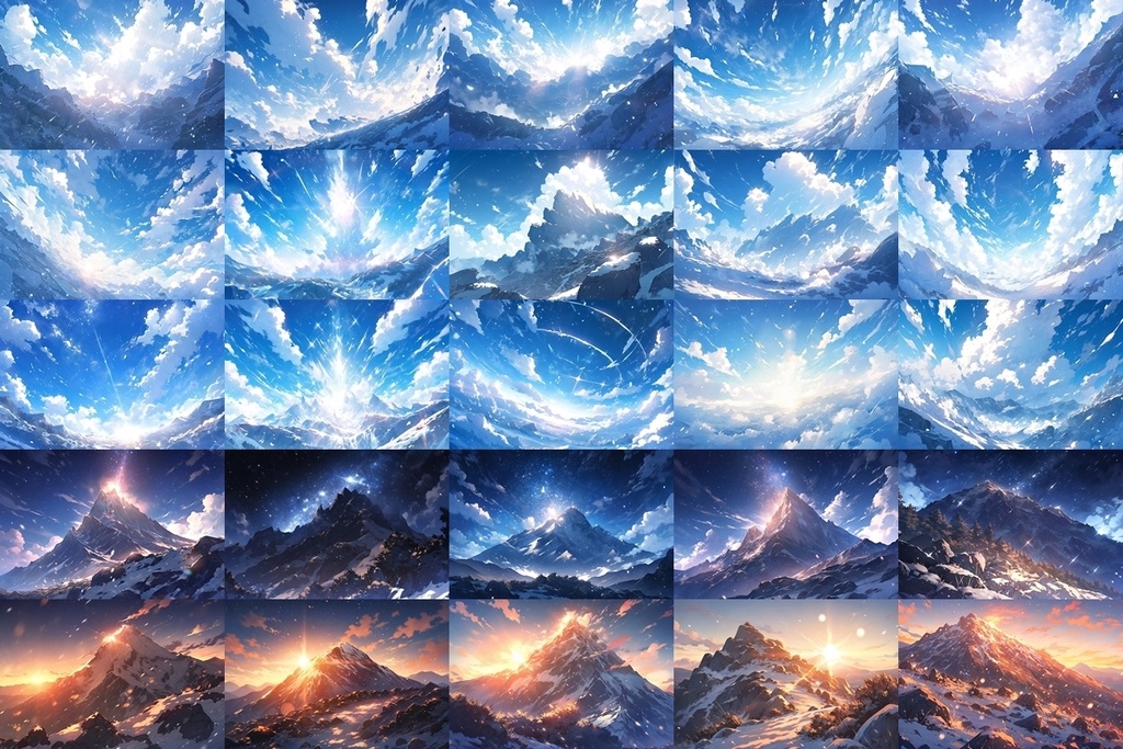 【背景素材】セット販売&単品販売「雪山」全3種類【空・地面・洞窟】