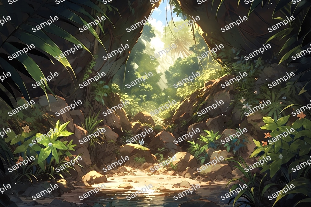 【背景素材】セット販売&単品販売「密林」全3種類【空・地面・洞窟】