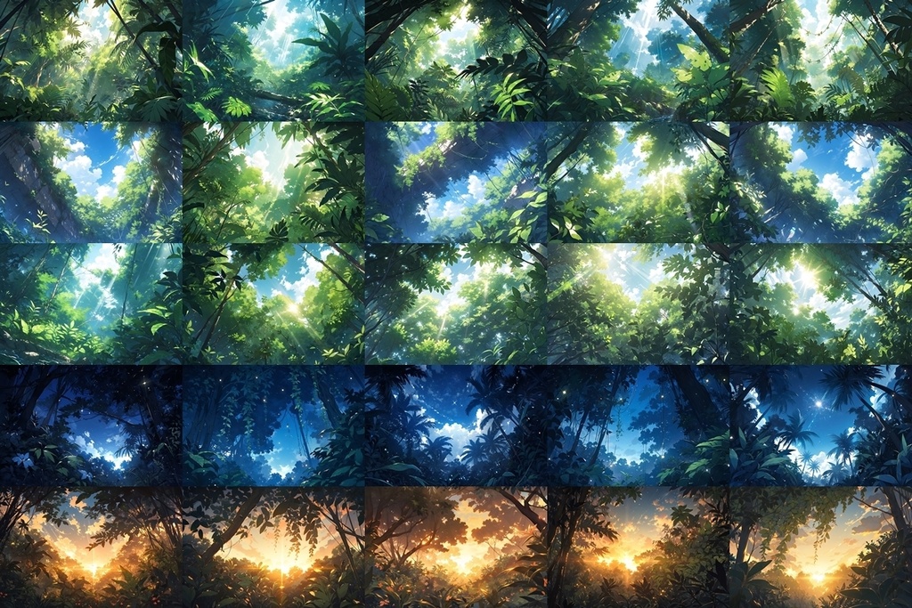 【背景素材】セット販売&単品販売「密林」全3種類【空・地面・洞窟】