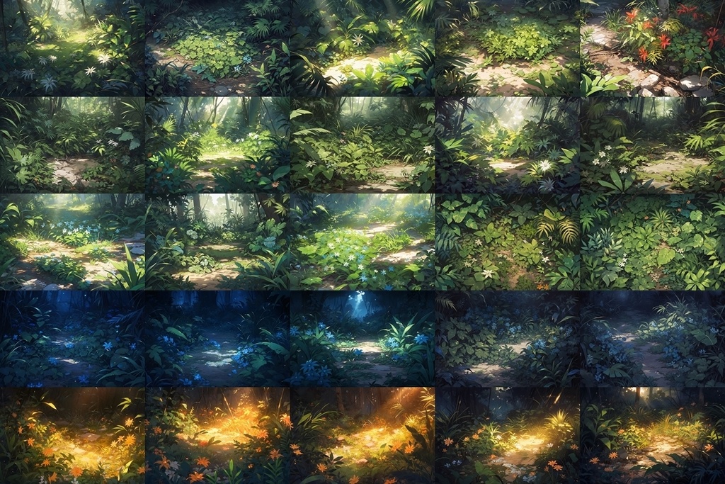 【背景素材】セット販売&単品販売「密林」全3種類【空・地面・洞窟】