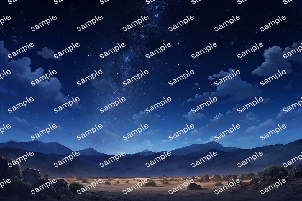 【背景素材】セット販売&単品販売「砂漠」全3種類【昼間・夜中・夕方】