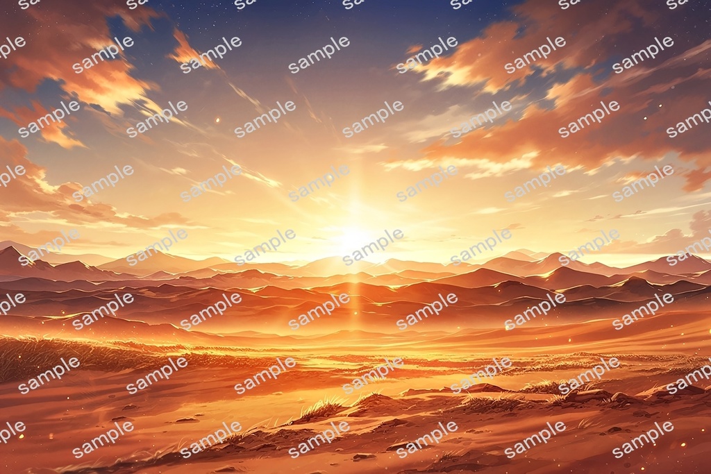 【背景素材】セット販売&単品販売「砂漠」全3種類【昼間・夜中・夕方】