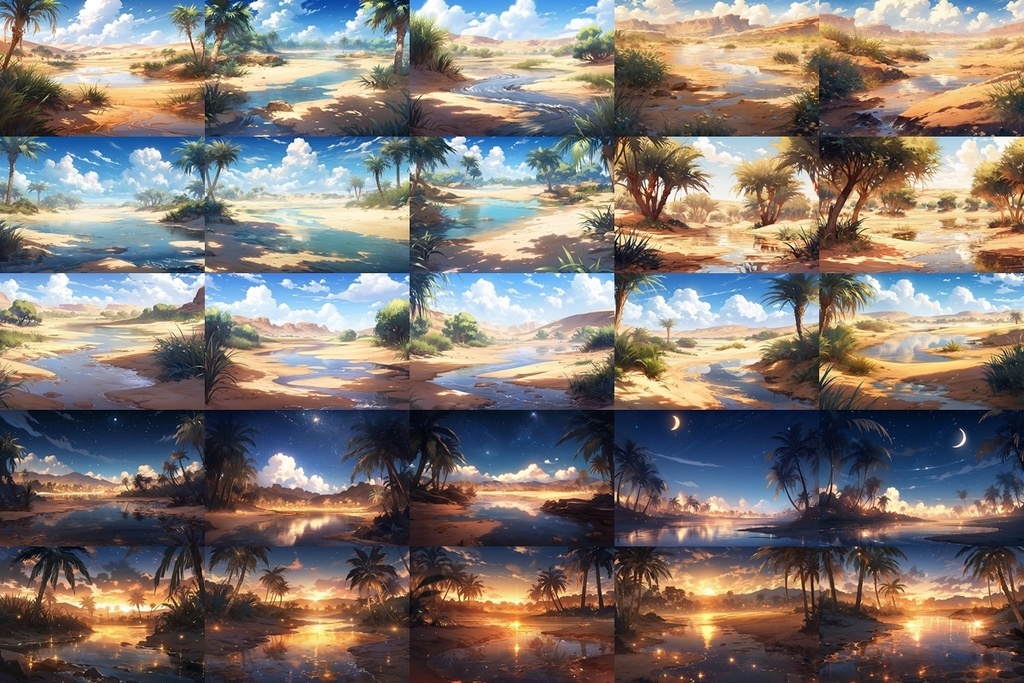 【背景素材】セット販売&単品販売「砂漠」全3種類【空・地面・水辺】