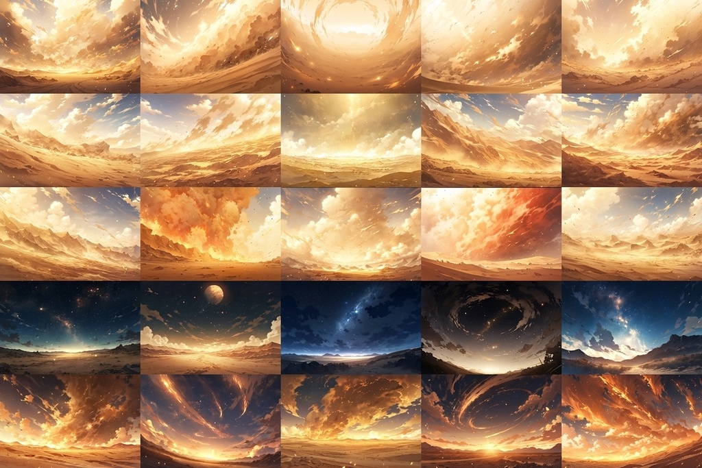 【背景素材】セット販売&単品販売「砂漠」全3種類【空・地面・水辺】