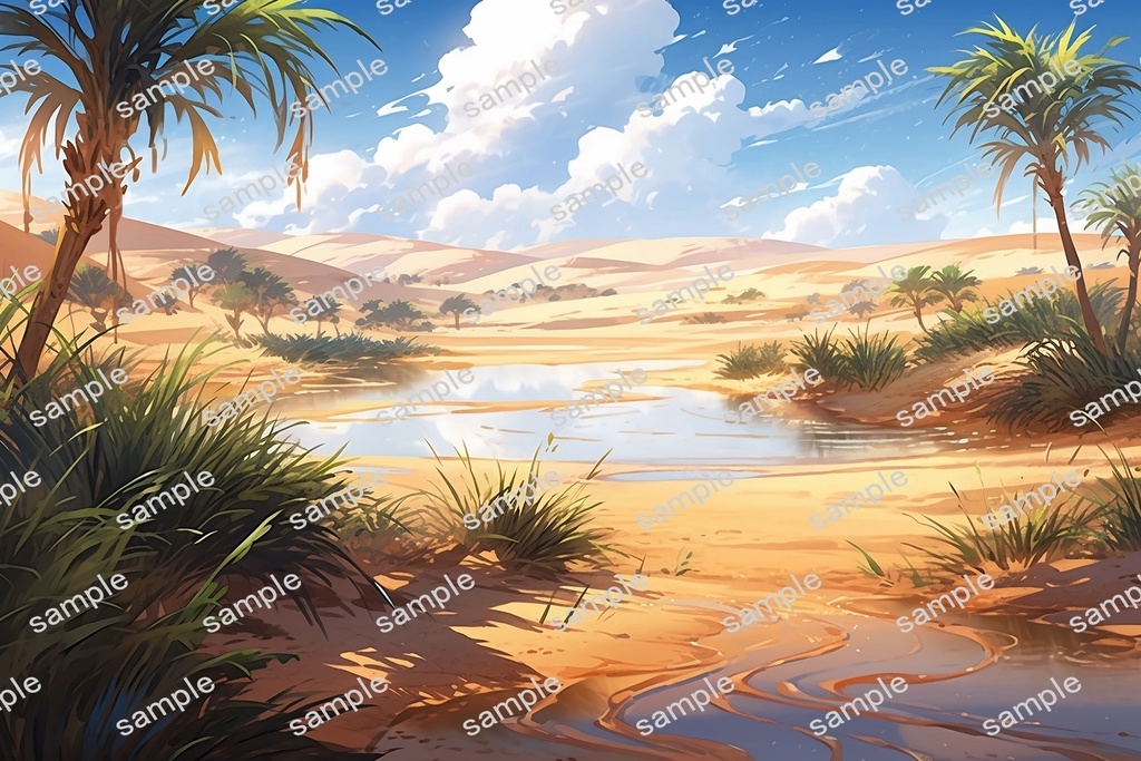 【背景素材】セット販売&単品販売「砂漠」全3種類【空・地面・水辺】