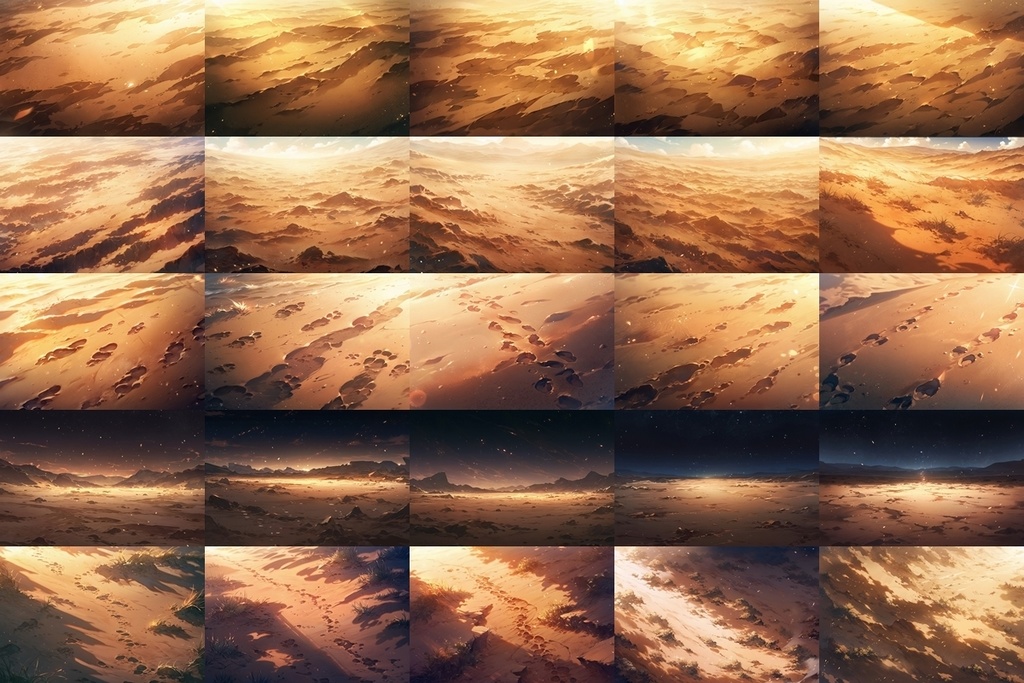 【背景素材】セット販売&単品販売「砂漠」全3種類【空・地面・水辺】