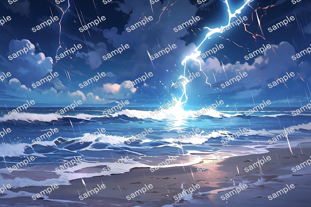 【背景素材】セット販売&単品販売「海岸」全3種類【雨・嵐・岩場】