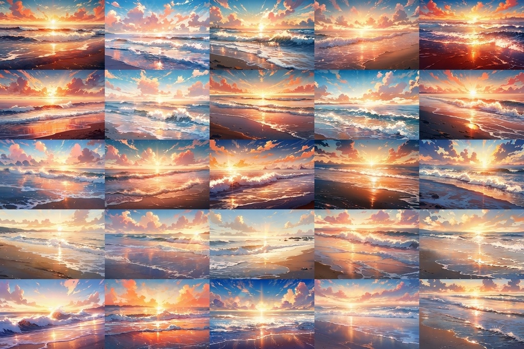 【背景素材】セット販売&単品販売「海岸」全3種類【地面・朝日・洞窟】