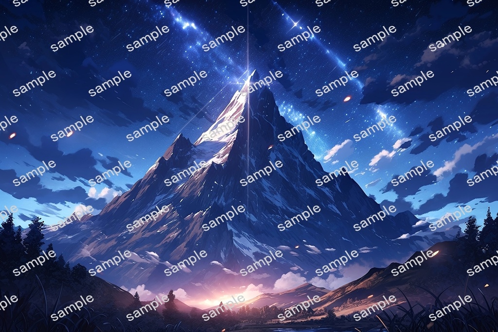 【背景素材】セット販売&単品販売「山脈」全3種類【昼間・夜中・夕方】