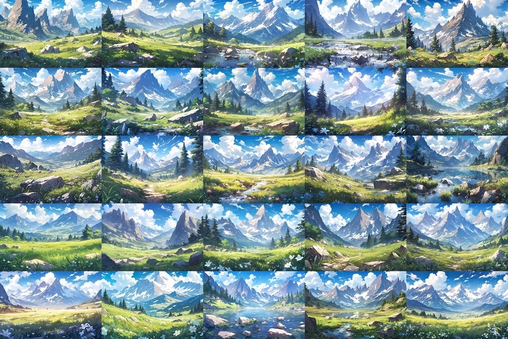 【背景素材】セット販売&単品販売「山脈」全3種類【昼間・夜中・夕方】