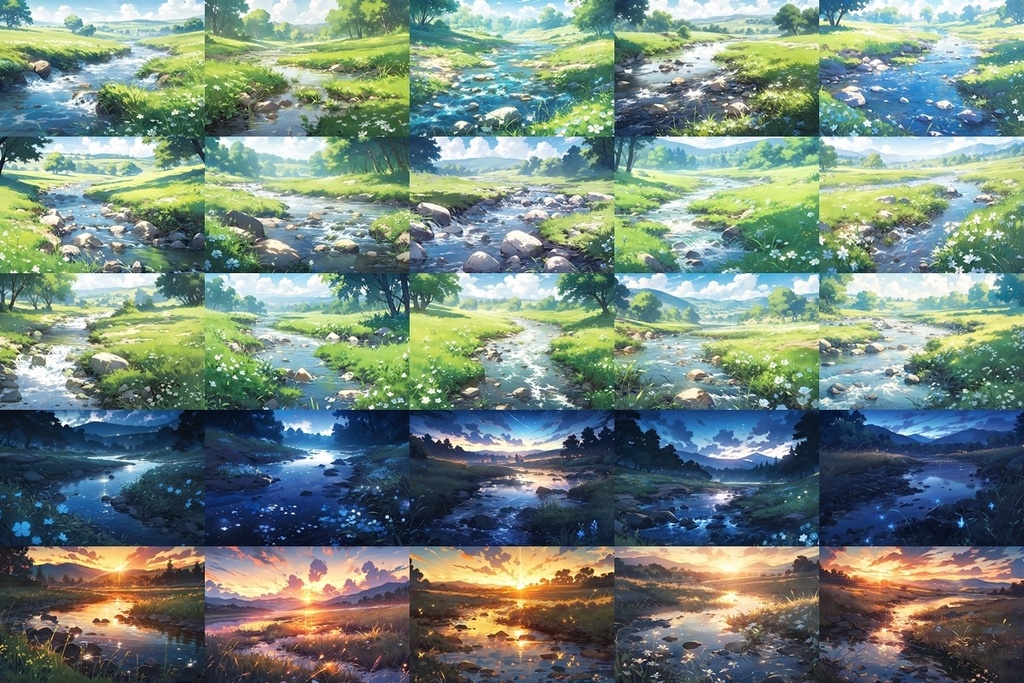 【背景素材】セット販売&単品販売「草原」全3種類【雪・川・岩場】