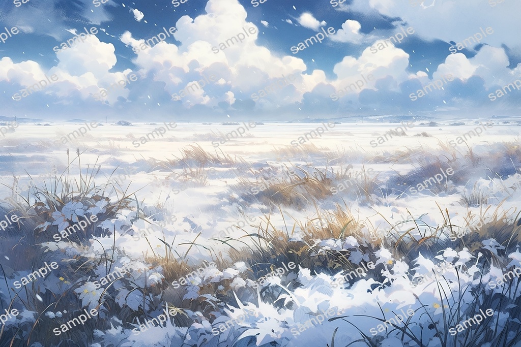 【背景素材】セット販売&単品販売「草原」全3種類【雪・川・岩場】