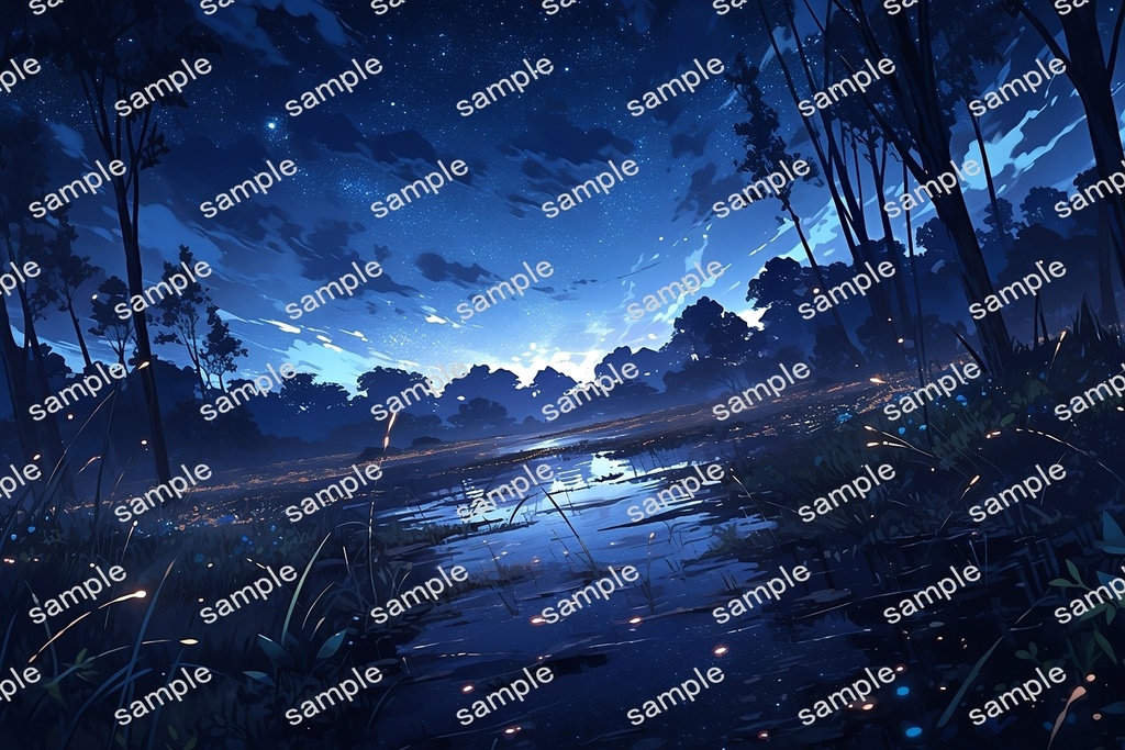 【背景素材】セット販売&単品販売「沼地」全3種類【昼間・夜中・夕方】