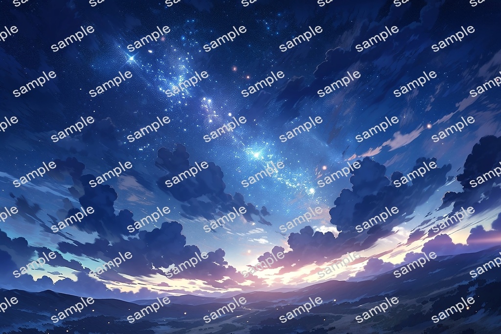 【背景素材】セット販売&単品販売「空模様」全3種類【昼間・夜中・夕方】