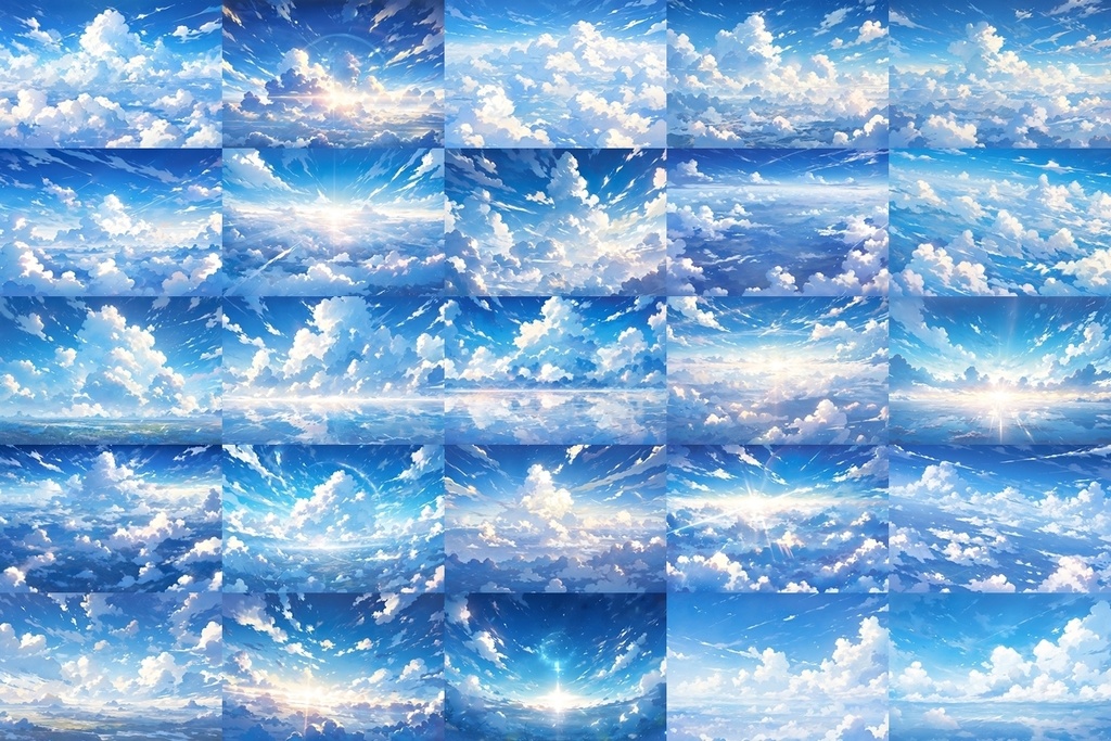 【背景素材】セット販売&単品販売「空模様」全3種類【昼間・夜中・夕方】