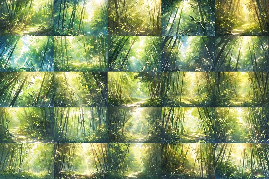 【背景素材】セット販売&単品販売「竹林」全3種類【昼間・夜中・夕方】