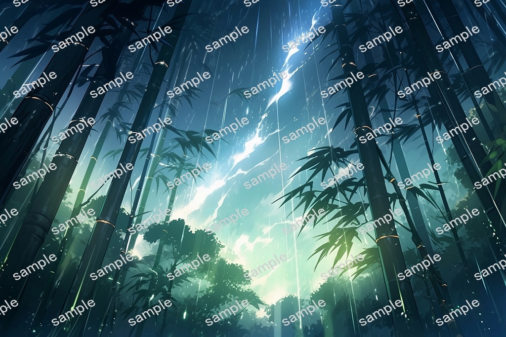 【背景素材】セット販売&単品販売「竹林」全3種類【雨・嵐・火災】