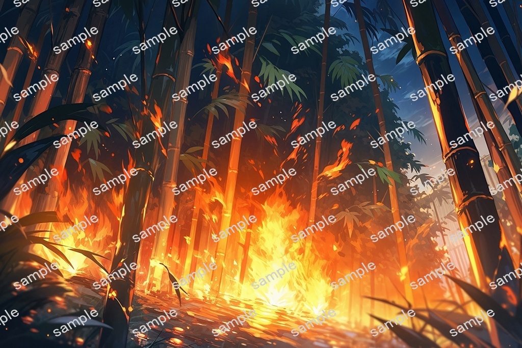 【背景素材】セット販売&単品販売「竹林」全3種類【雨・嵐・火災】